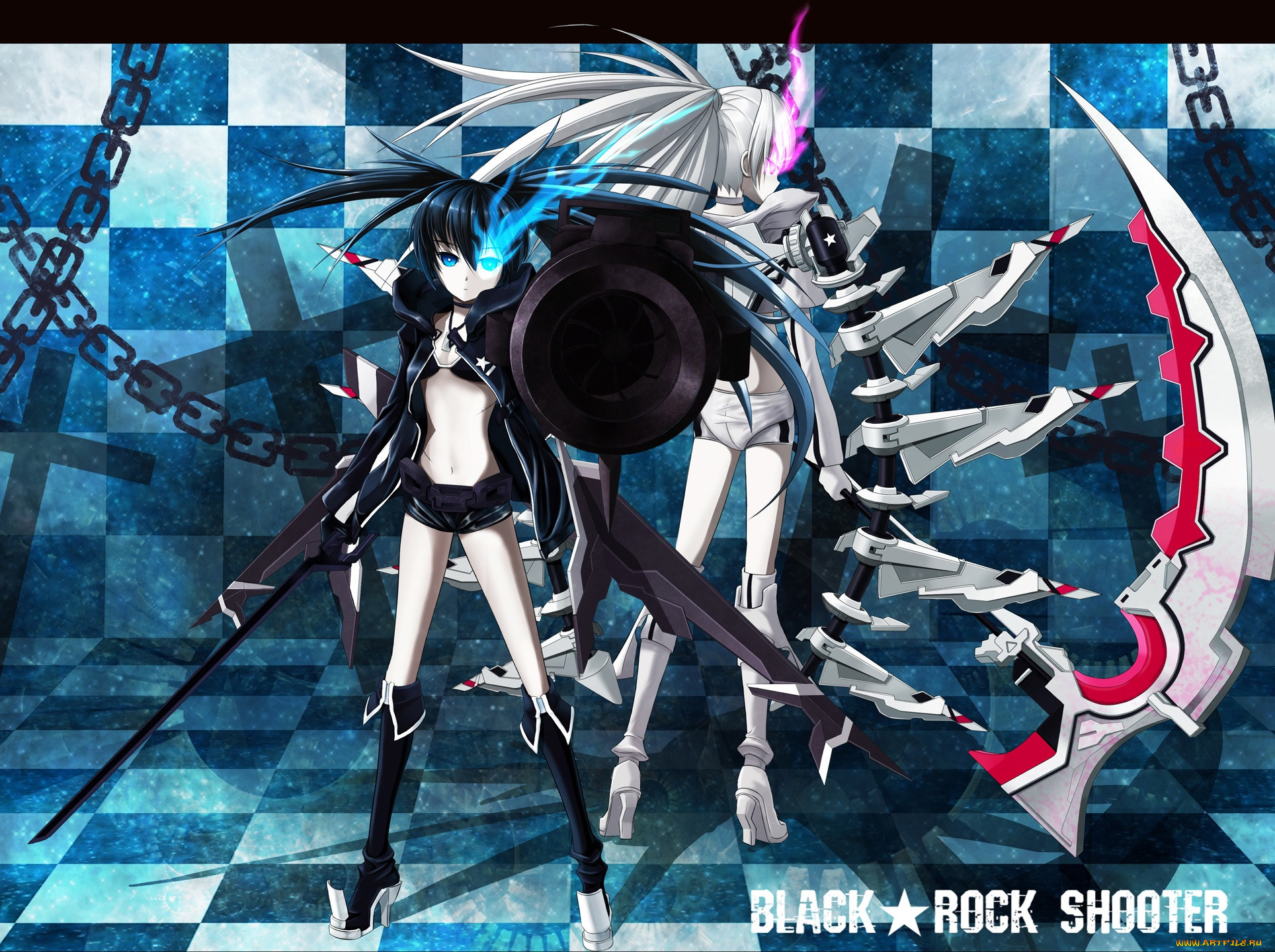 , black rock shooter, white, rock, shooter, kuroi, mato, , , , shinebell